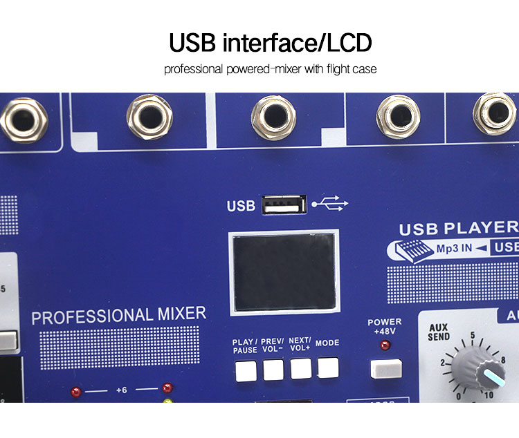 LAIKESI Power 8 قنوات خلاط صوت مع USB Power Mixer Amplifier مع حقائب سفر