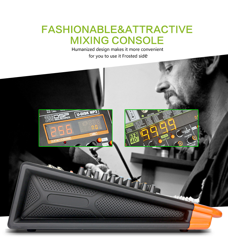 Consola mezcladora profesional de doble efecto con contacto inalámbrico y USB Power Mixer