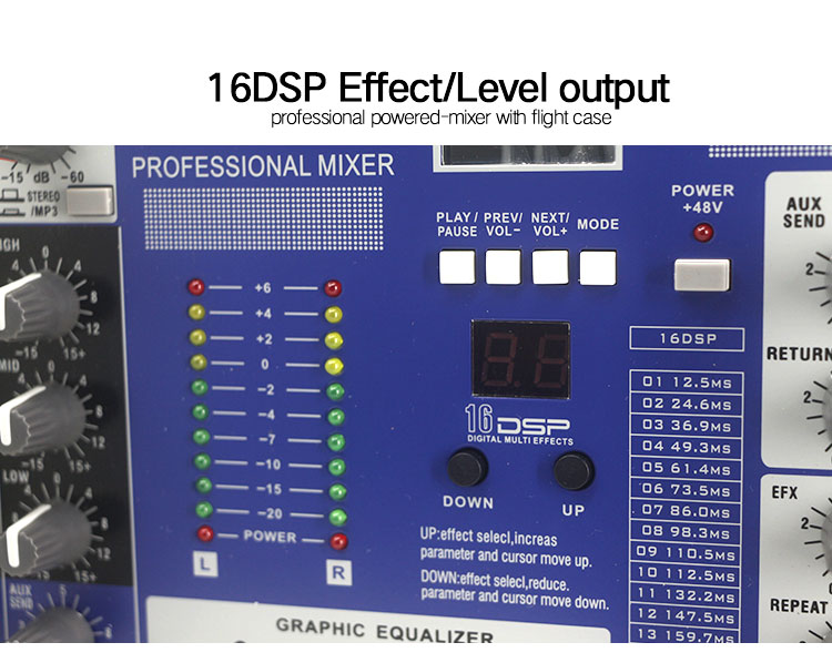 LAIKESI Power 8 قنوات خلاط صوت مع USB Power Mixer Amplifier مع حقائب سفر