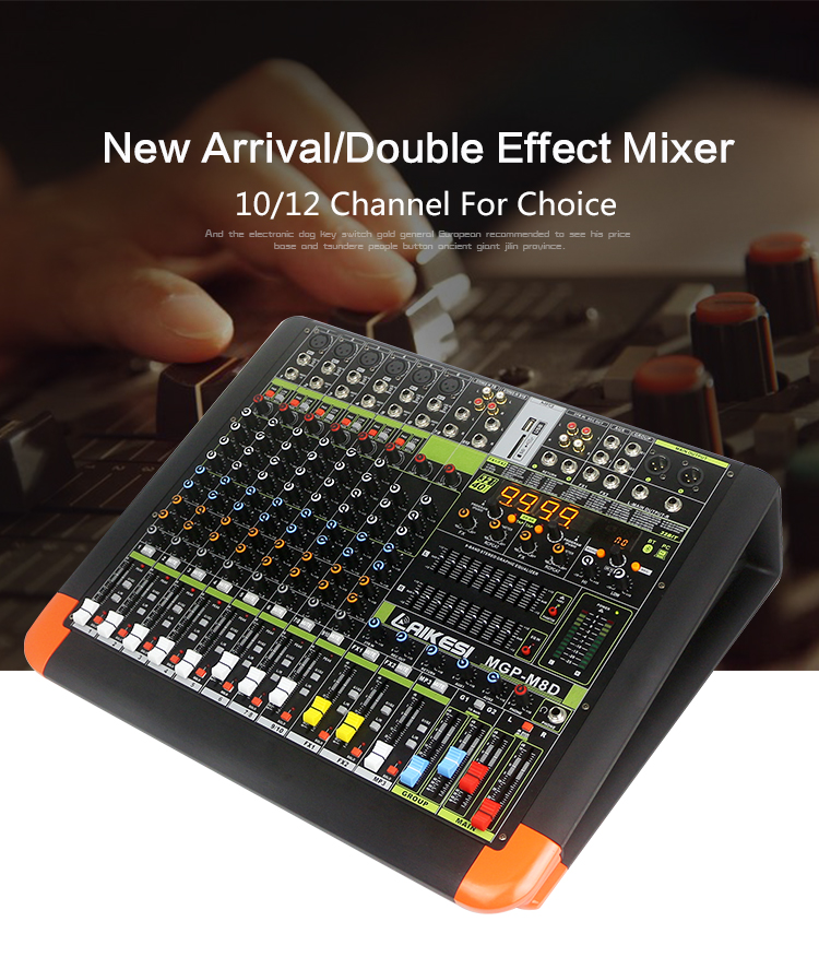 Consola mezcladora profesional de doble efecto con contacto inalámbrico y USB Power Mixer