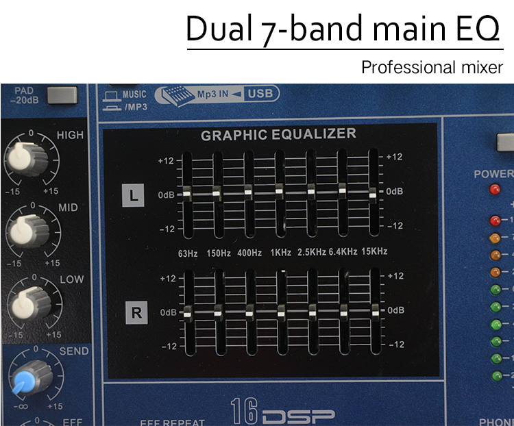 Precios del mezclador de audio de sonido del mezclador profesional LAIKESI