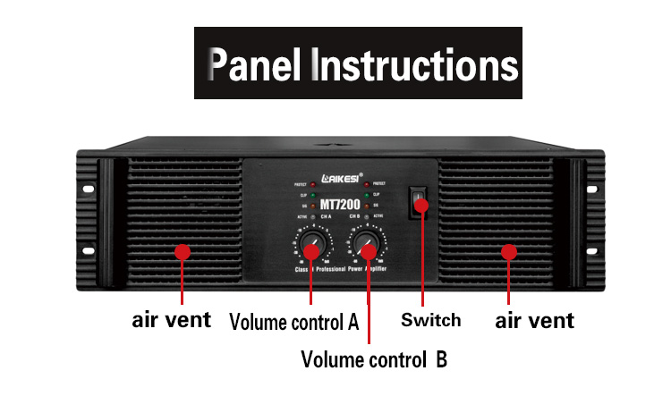 AMPLIFICADOR DE POTENCIA ESTÉREO profesional LAIKESI AUDIO para sistema de sonido amplificador potente