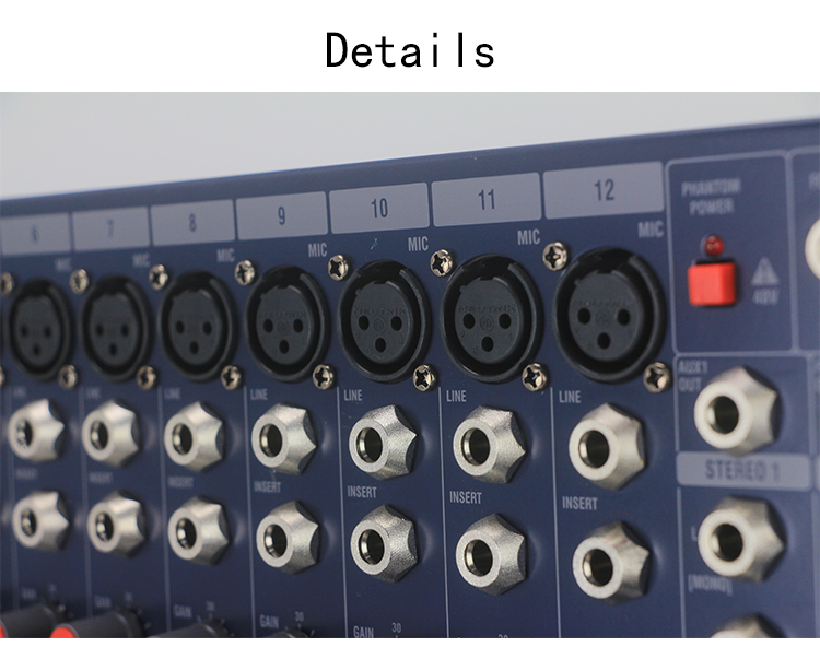 Mezclador de audio estéreo profesional de 8 canales