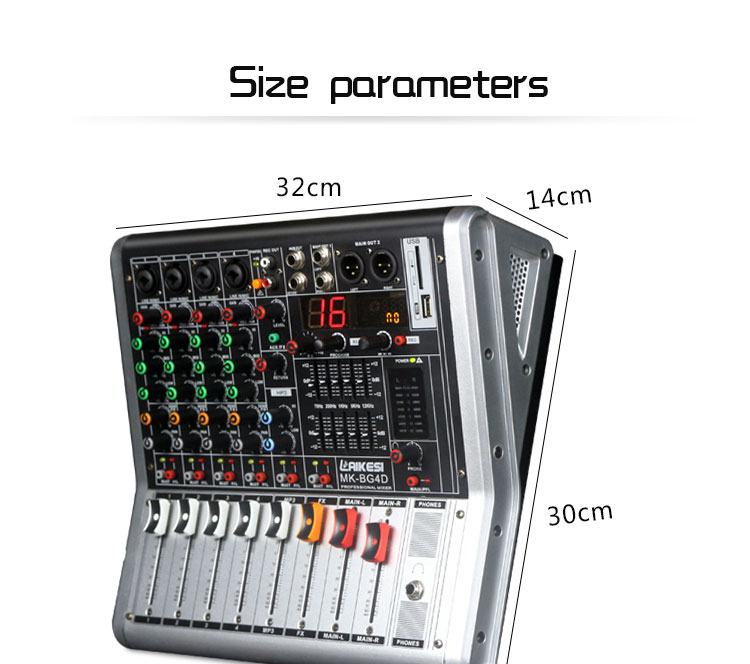 Mezclador de amplificador de audio profesional con entrada de 8 canales de reproductor de MP3 USB