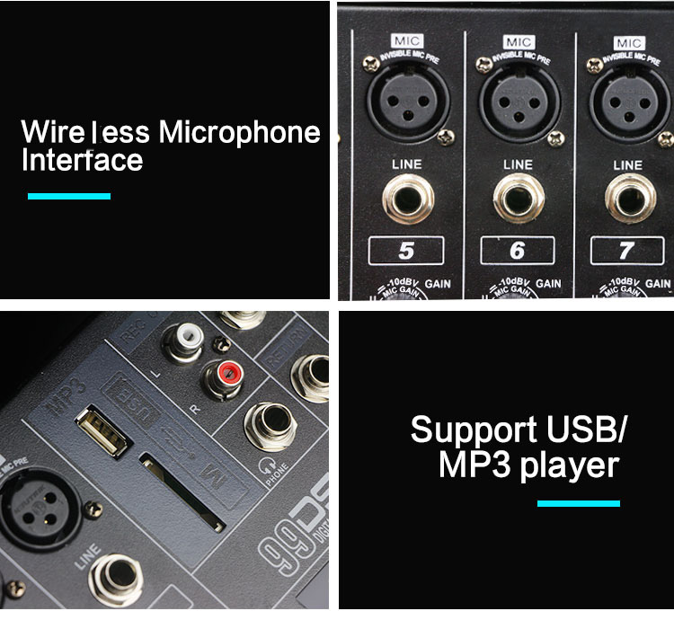 Высококачественный караоке-усилитель, микшер, профессиональный микшер-усилитель